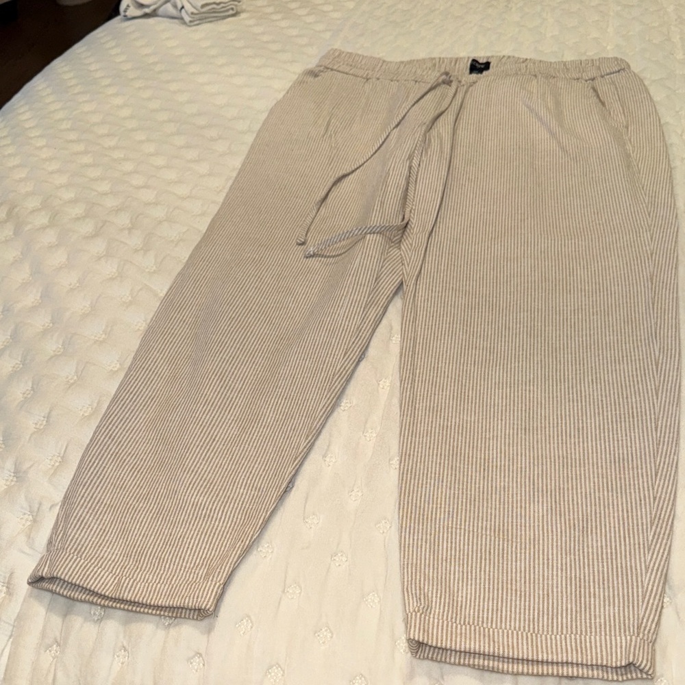 J. Crew Factory Beige Striped Joggers